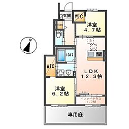 メゾン・チヨ 2LDKの間取図画像