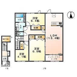 ＦＡＮＴＡＳＩＡ 2階3LDKの間取り