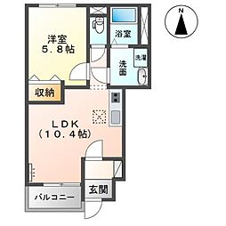 クローバー 1LDKの間取図画像