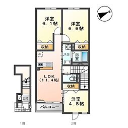 グランセビアン 3LDKの間取図画像