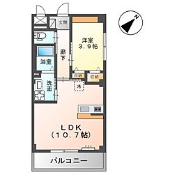 ニューコスモ 1LDKの間取図画像
