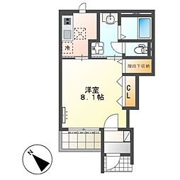 Lumiere（リュミエール） 1階1Kの間取り