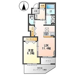 ＬｕＬｕ　Ａｉｎａ（ルルアイナ） 1階1LDKの間取り