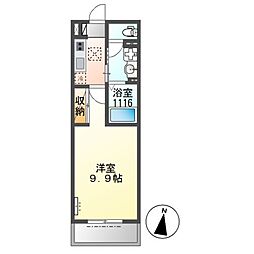 ＡＲＵＫＡＳ（アルカス） 106 1階1Kの間取り
