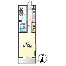 ＡＲＵＫＡＳ（アルカス） 201 2階1Kの間取り