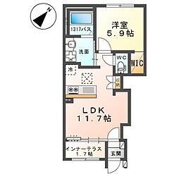 シリウスIII 1LDKの間取図画像
