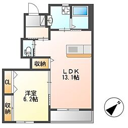 リアン 1LDKの間取図画像