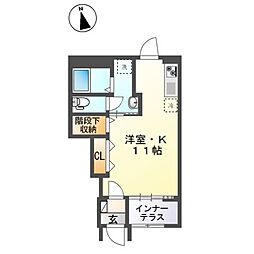 ボッテガノワール ワンルームの間取図画像