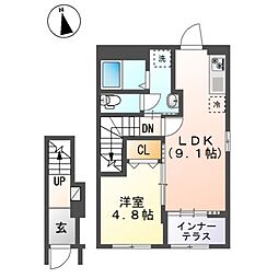 ボッデガノワール 1LDKの間取図画像
