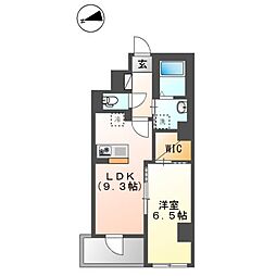 アローネ浅草 1LDKの間取図画像