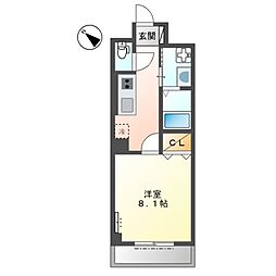 アルカンシエル馬込 1階1Kの間取り