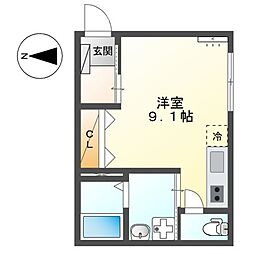 大田区大森西5丁目新築アパート(仮 ワンルームの間取図画像