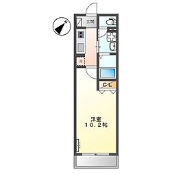 ファミリア池上 1Kの間取図画像