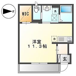 エルガーデン ワンルームの間取図画像