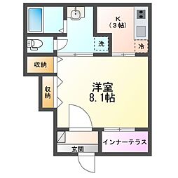 Halelea・Aoba(ハレレア・アオバ) 1Kの間取図画像