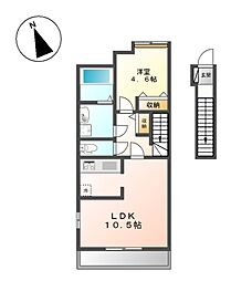 カサフェンテ 1LDKの間取図画像
