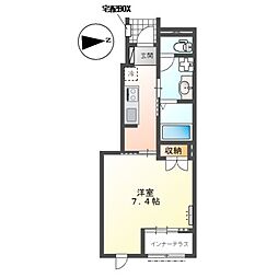 エビスヤ(EBISUYA) 壱番館 1Kの間取図画像