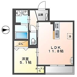 Wishing Well 1LDKの間取図画像