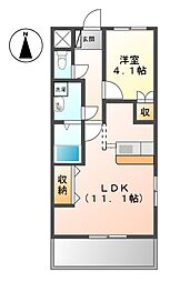 クリフ・リーベル壱番館 1LDKの間取図画像