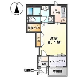 ソナス 1Kの間取図画像