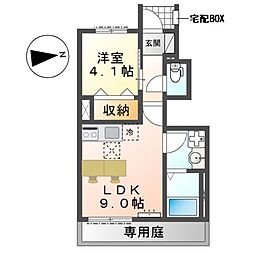 海老名市大谷北2丁目アパート 1LDKの間取図画像