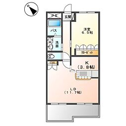 スカイヒルズ 1LDKの間取図画像