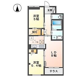 ルーモス 2LDKの間取図画像
