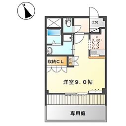 ハピネスハイム ワンルームの間取図画像