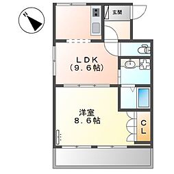 サンライズガーデン 1LDKの間取図画像