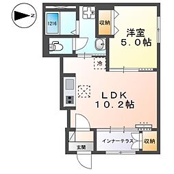 サンライズ 1LDKの間取図画像
