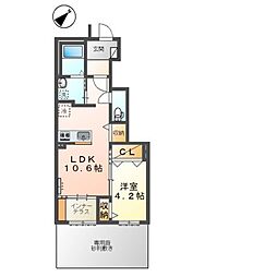 ファインハイム 1階1LDKの間取り