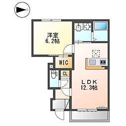 ピア・シティー東家 1LDKの間取図画像