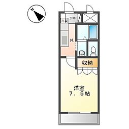 フォルティア 1Kの間取図画像