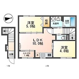 バックパレス香里 2階