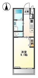 フェリーチェ 1階1Kの間取り