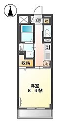 ディアコート下伊福 1Kの間取図画像