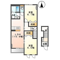 Green窓香 2LDKの間取図画像