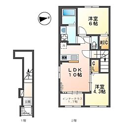 仮)スターテラスII曙 2LDKの間取図画像