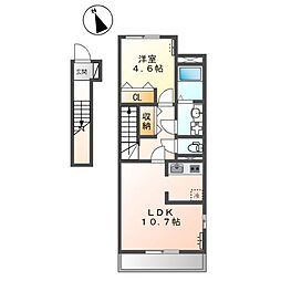 ベリティス 1LDKの間取図画像