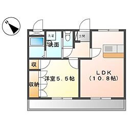 ネオ・クレスト3 1LDKの間取図画像