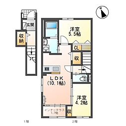 SPAZIO FUKUOKA スパッツィオ フクオカ 2LDKの間取図画像