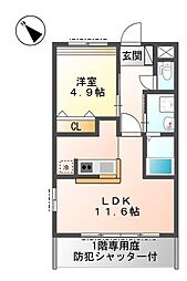 グランメゾン・エヌ 1LDKの間取図画像