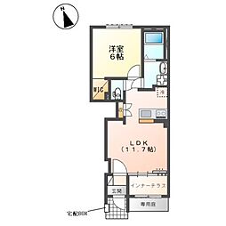 宗像市三郎丸2丁目アパート 1LDKの間取図画像
