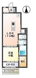 プランドール新宮 1LDKの間取図画像
