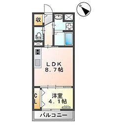 仮)福岡市南区野間新築マンション 1LDKの間取図画像