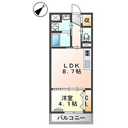 仮)福岡市南区野間新築マンション 1LDKの間取図画像
