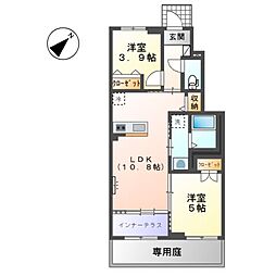 Grandir 2LDKの間取図画像