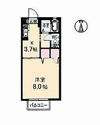 シャーメゾンスイートA 1Kの間取図画像