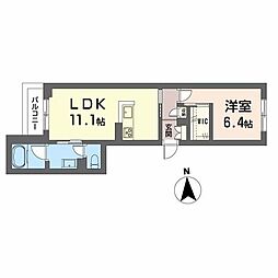 アメリス 1LDKの間取図画像