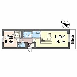 フルールブラン 1LDKの間取図画像